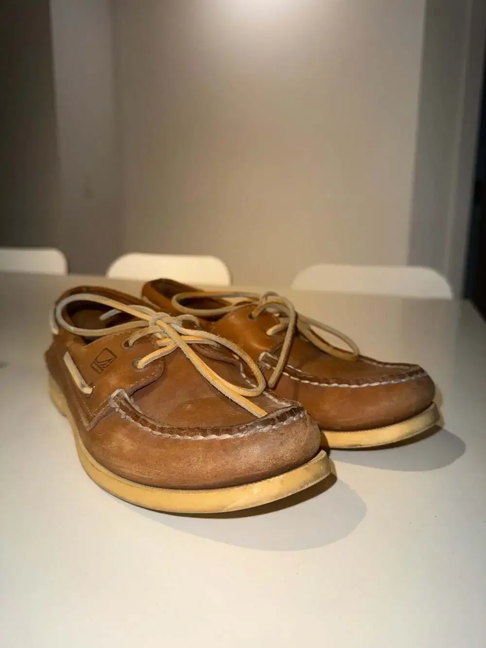 Sperry Top-Sider Authentic Original 2-Eye Boat Shoes Sahara Leather Size 7.5M